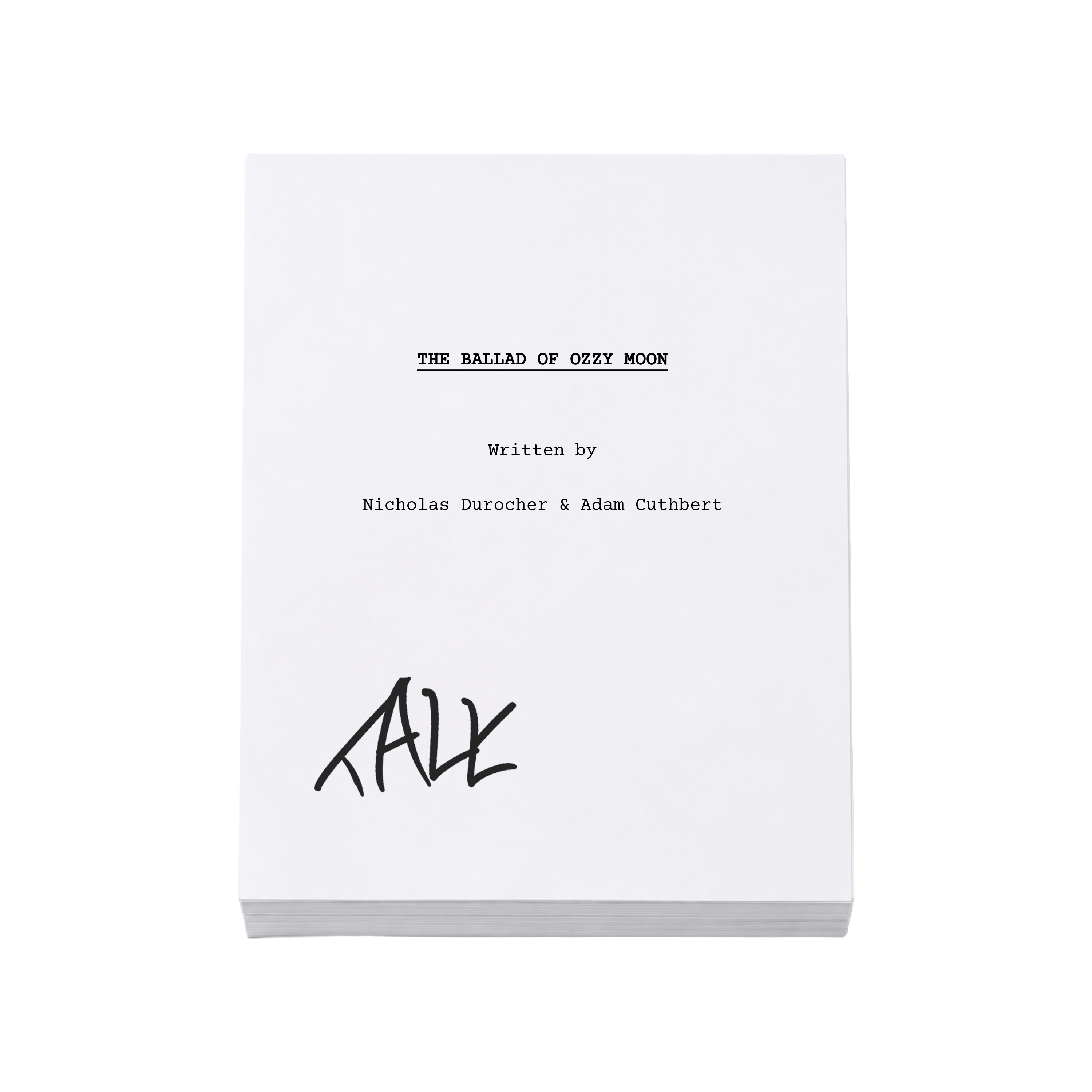 Signed Copy of “The Ballad of Ozzy Moon” Feature Length Script